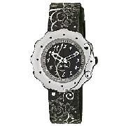 Flik Flak Black Curl Girls' Watch, Black