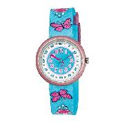 Flik Flak Fior Di Farfalla Girls' Watch, Blue and Pink