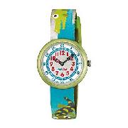 Flik Flak Lezard Jungle Boys' Watch, Blue and Green