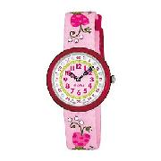 Flik Flak Romantic Flowers Girls' Watch, Pink