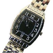 Pulsar Gents Rectangular Black Faced Watch