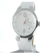 Puma White Leather Move Watch