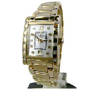 Rotary Rocks Diamond Set Gold Plated Watch