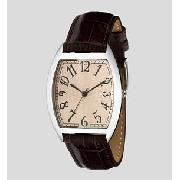 Tonneau Faux Crocodile Skin Watch