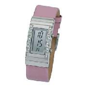 Identity Ladies Diamante Digital Strap Watch