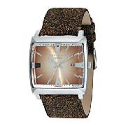 Identity Mens Brown Strap Watch