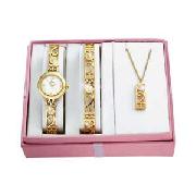 Limit Ladies Quartz Gold Plated 3 Piece Set