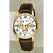 Rotary Gents Gold Plated Automatic Moonphase Watch