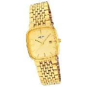 Rotary Gents Gold Plated Quartz Bracelet Watch