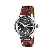 Sekonda Gents Brown Strap Watch