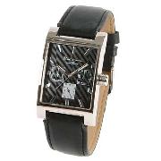 Ben Sherman - Men's Black Chronograph Dial Black Leather Strap Watch