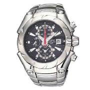 Pulsar - Men's Black Chronograph Dial Bracelet Strap Watch