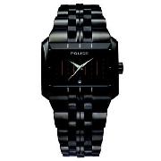 Police - Men's Black with Red Stripe Dial Black Bracelet Strap Watch