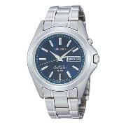 Seiko - Men's Blue Dial with Stainless Steel Bracelet Watch