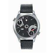 Storm - Men's Round Black Dial with Black Strap Watch