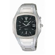 Seiko - Men's Square Black Dial with Bracelet Watch