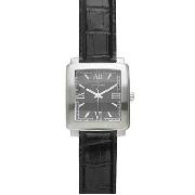 J by Jasper Conran - Men's Square Black Dial with Mock Croc Strap Watch