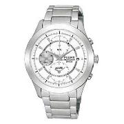Pulsar - Men's White Chronograph Dial Bracelet Watch