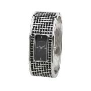 Red Herring - Women's Black Gem Studded Bangle Watch