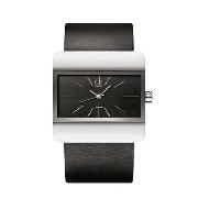 Calvin Klein - Women's Black Rectangular Dial with Black Strap Watch