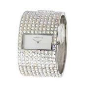 Red Herring - Women's Silver Coloured Studded Bangle Cuff Watch