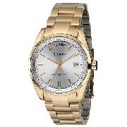 Accurist Men's Gold-Plated Chrome Dial Bracelet Watch