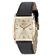 Accurist Men's Tonneau Dial Black Strap Watch