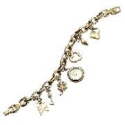 Anne Klein Ladies' Gold-Plated Charm Watch