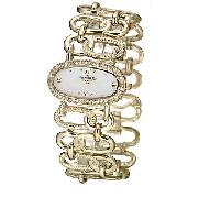 Anne Klein Ladies' Gold-Plated Stone-Set Bracelet Watch