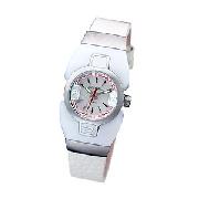 Diesel Ladies' White Leather Strap Watch