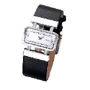 DKNY Ladies' Black Leather Strap Watch