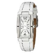 Ellesse Ladies' Rectangular Dial White Leather Strap Watch