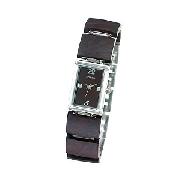 Fossil Ladies' Black Wood Bracelet Watch