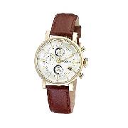 Fossil Ladies' Round Dial Brown Strap Watch