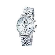Fossil Ladies' Round Silver Dial Chronograph Bracelet Watch