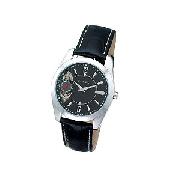 Fossil Men's Black Leather Strap Watch