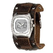 Fossil Men's Gothic Big Tic Leather Cuff Watch