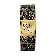 Guess Ladies' Champagne Dial Logo Bracelet Watch