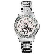 Guess Ladies' Round Dial, Stone-Set Bracelet Watch