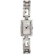 Guess Ladies' Stone-Set Silver-Coloured Watch