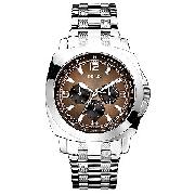 Guess Men's Auto-Pilot Brown Multi-Dial Bracelet Watch