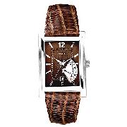 Guess Men's Maverick Brown Leather Strap Watch