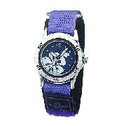 Jk Child's Predator Purple Velcro Strap Watch