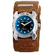 Kahuna Boy's Tan Leather Cuff Watch