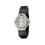 Kahuna Ladies' Silver Dial Black Strap Watch
