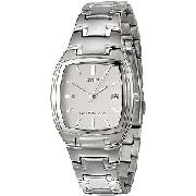 Lorus Men's Tonneau Silver Dial Bracelet Watch