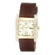 Morgan Ladies' Champagne Dial Brown Leather Strap Watch