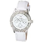 Morgan Ladies' Multi-Functional Dial White Strap Watch