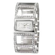 Morgan Ladies' Stone-Set Semi-Bangle Watch