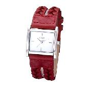 Oasis Ladies' Red Plaited Strap Watch